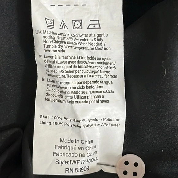 IMNYC Isaac Mizrahi Smocked Bodice Chiffon Shift Dress in Black - Size Large - Picture 6 of 6